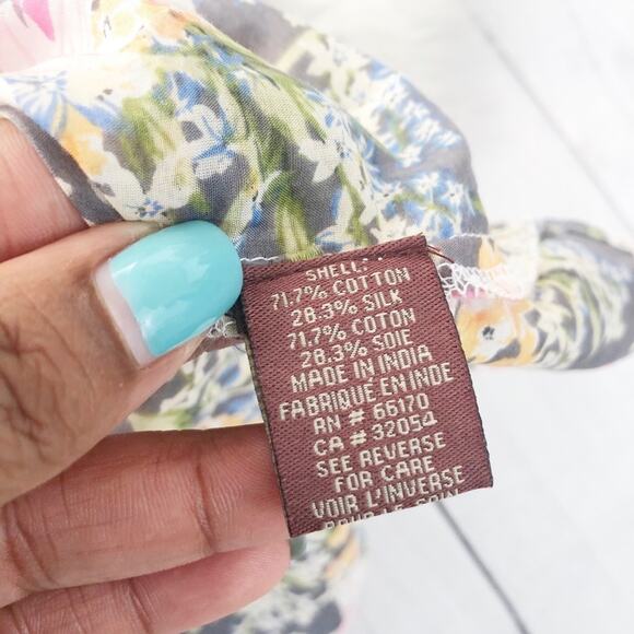 Anthropologie Women's‎ Ranna Gill Emmalyn Floral Embroidered Blouse Size Medium - Picture 5 of 5